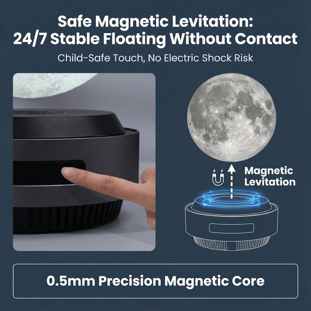 Levitating Auto Lifting Moon Night Light - PandaLane