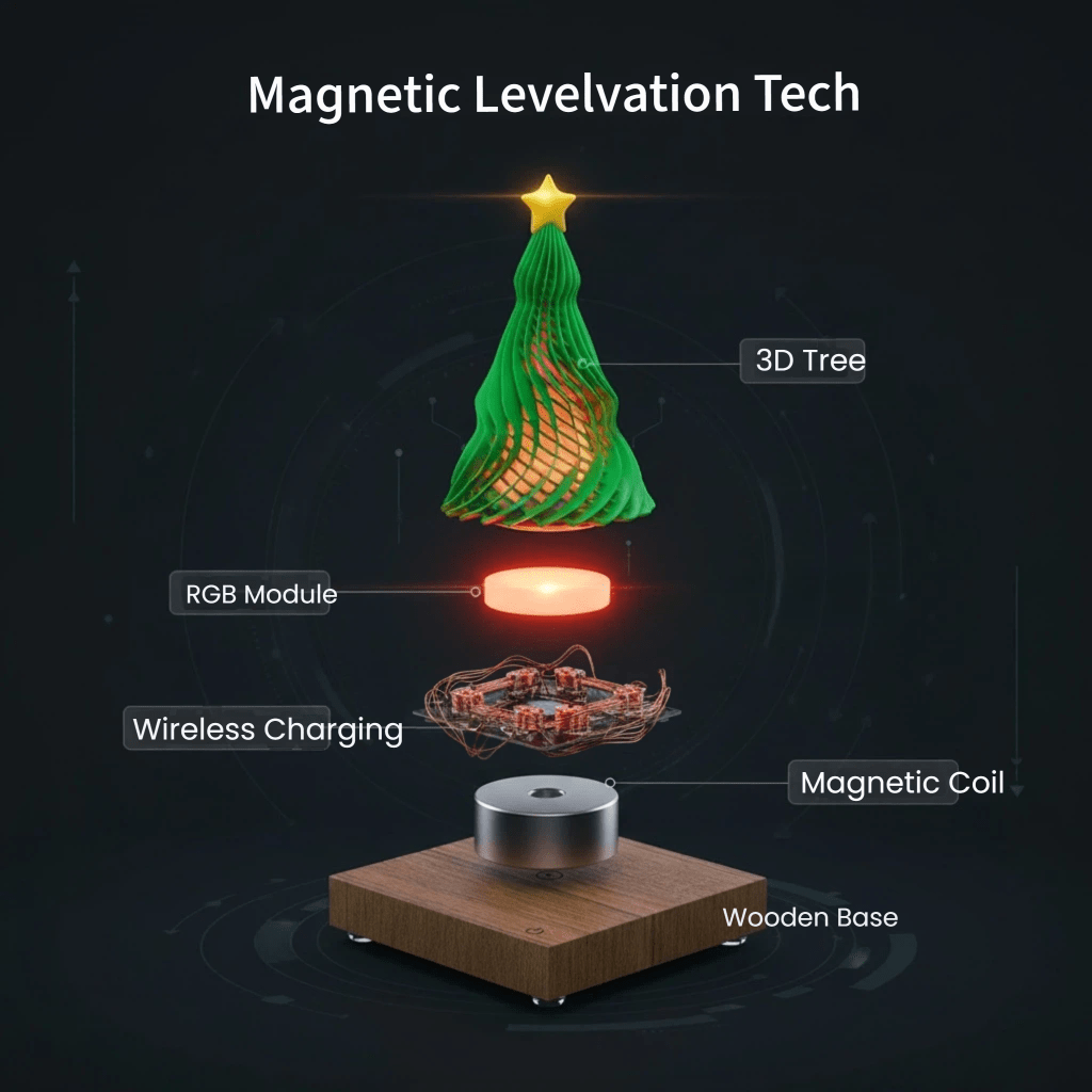 Levitating Christmas Tree Desk Decoration - PandaLane
