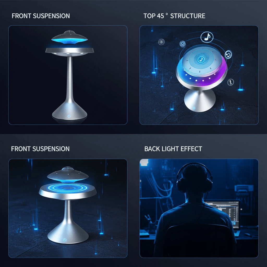 Levitating Desktop Standing UFO Bluetooth Speaker - PandaLane