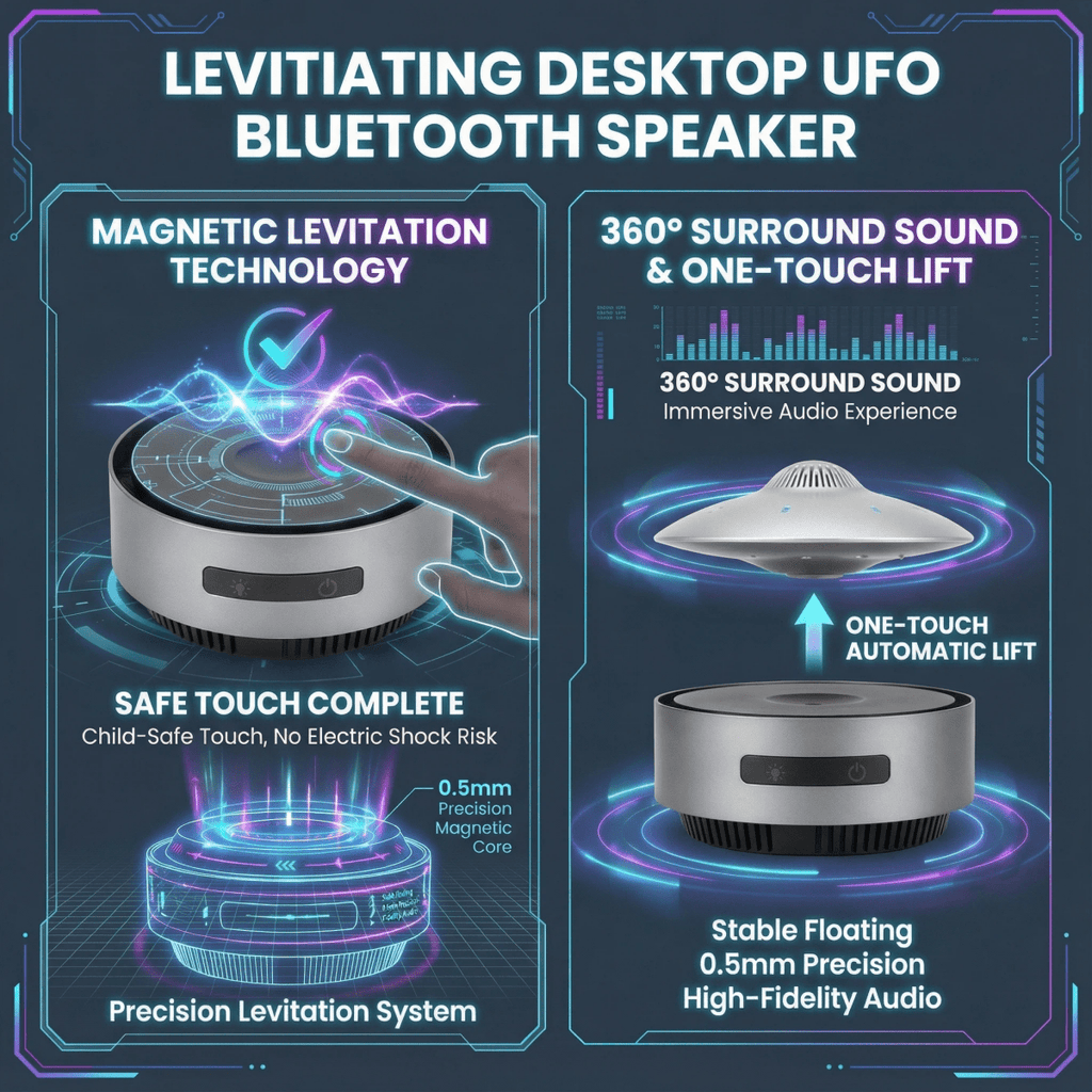 Levitating Desktop UFO Bluetooth Speaker - PandaLane