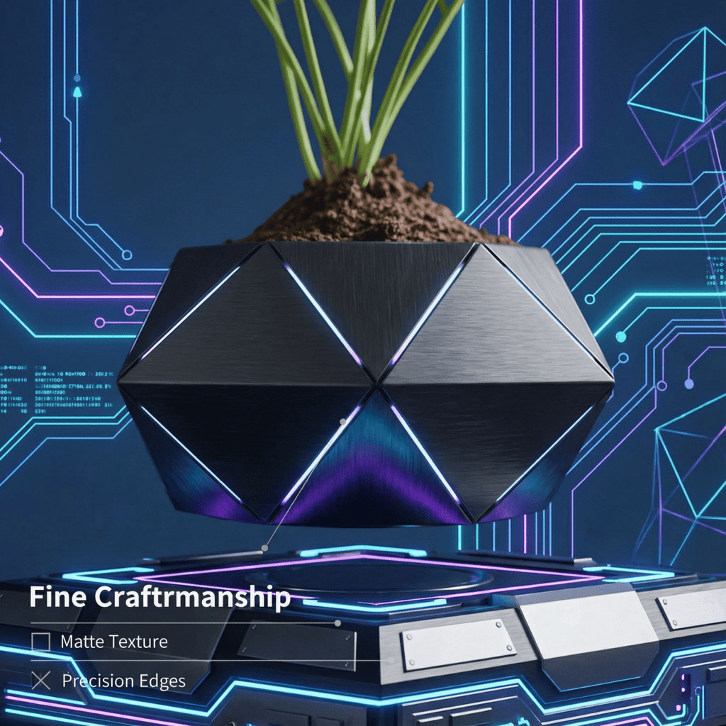 Levitating Hexagonal Potted Plant Ornament - PandaLane