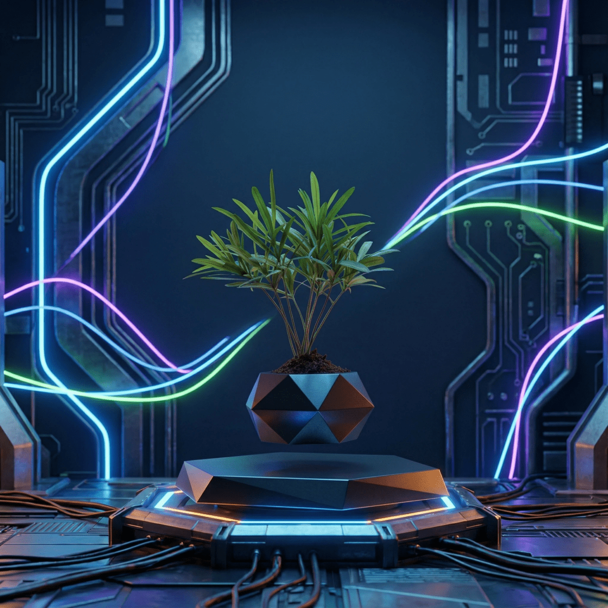 Levitating Hexagonal Potted Plant Ornament - PandaLane