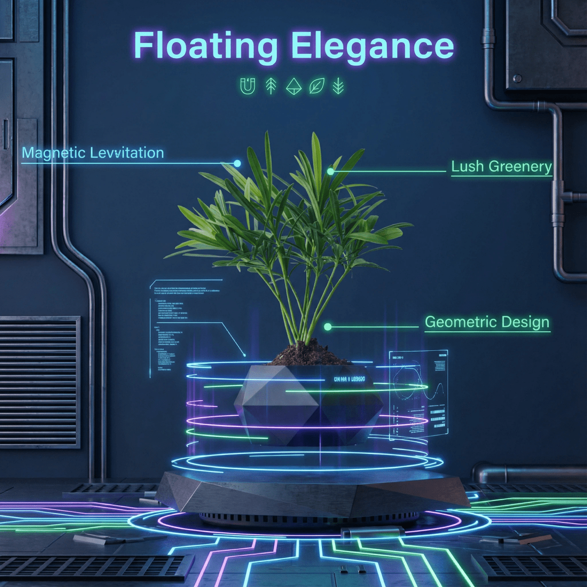 Levitating Hexagonal Potted Plant Ornament - PandaLane