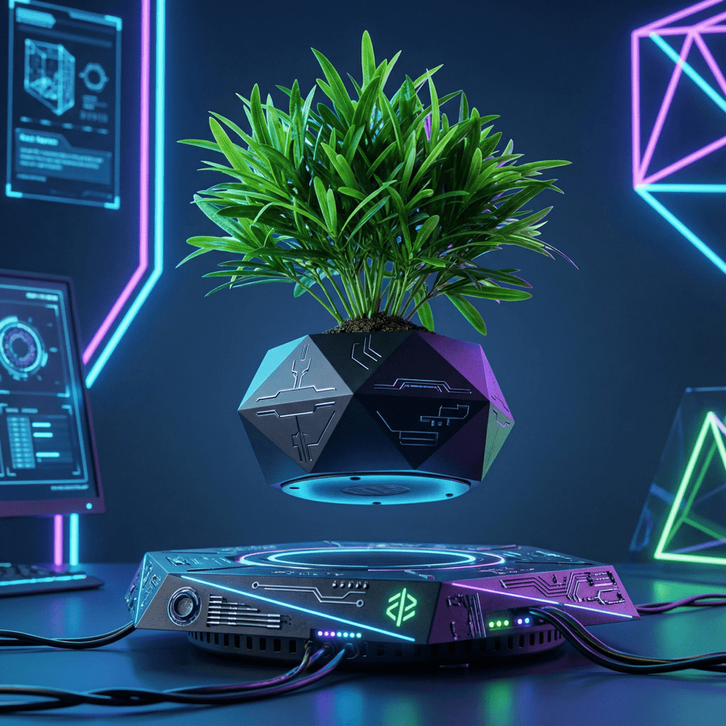 Levitating Hexagonal Potted Plant Ornament - PandaLane