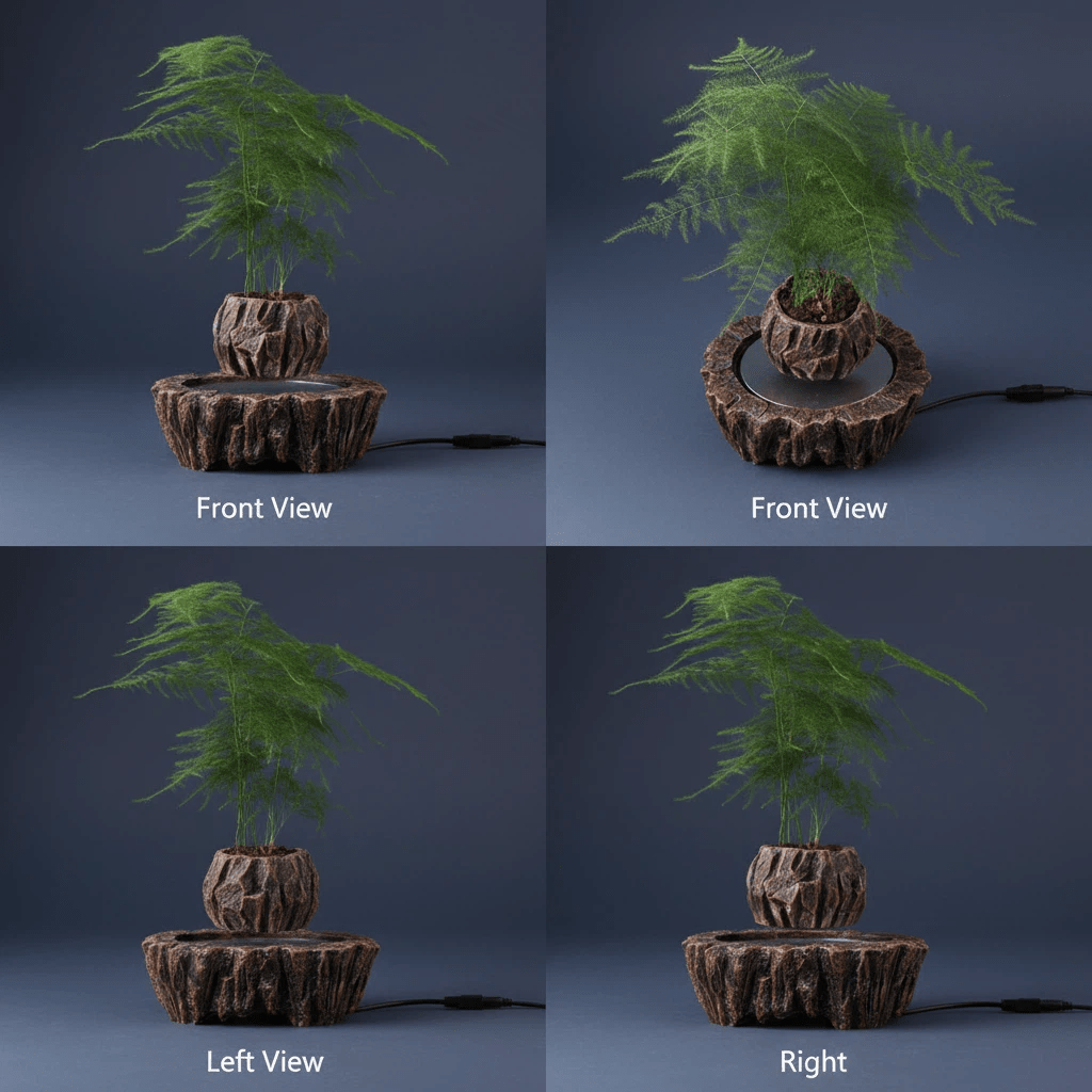 Levitating Imitation Rock - Shaped Potted Plant Ornament(No Greenery) - PandaLane