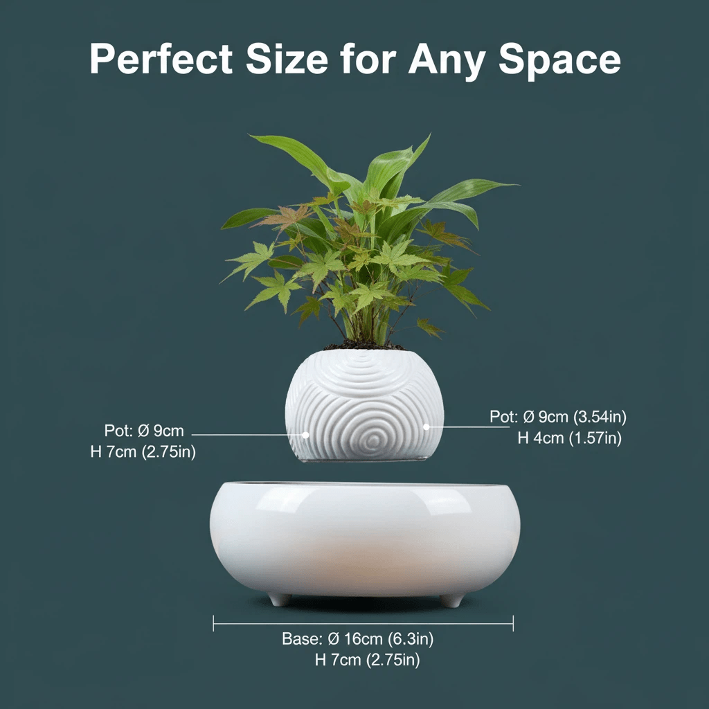 Levitating Simple Striped Potted Plant Ornament - PandaLane