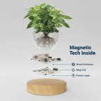 Levitating Wood - Grained Potted Plant Ornament - PandaLane