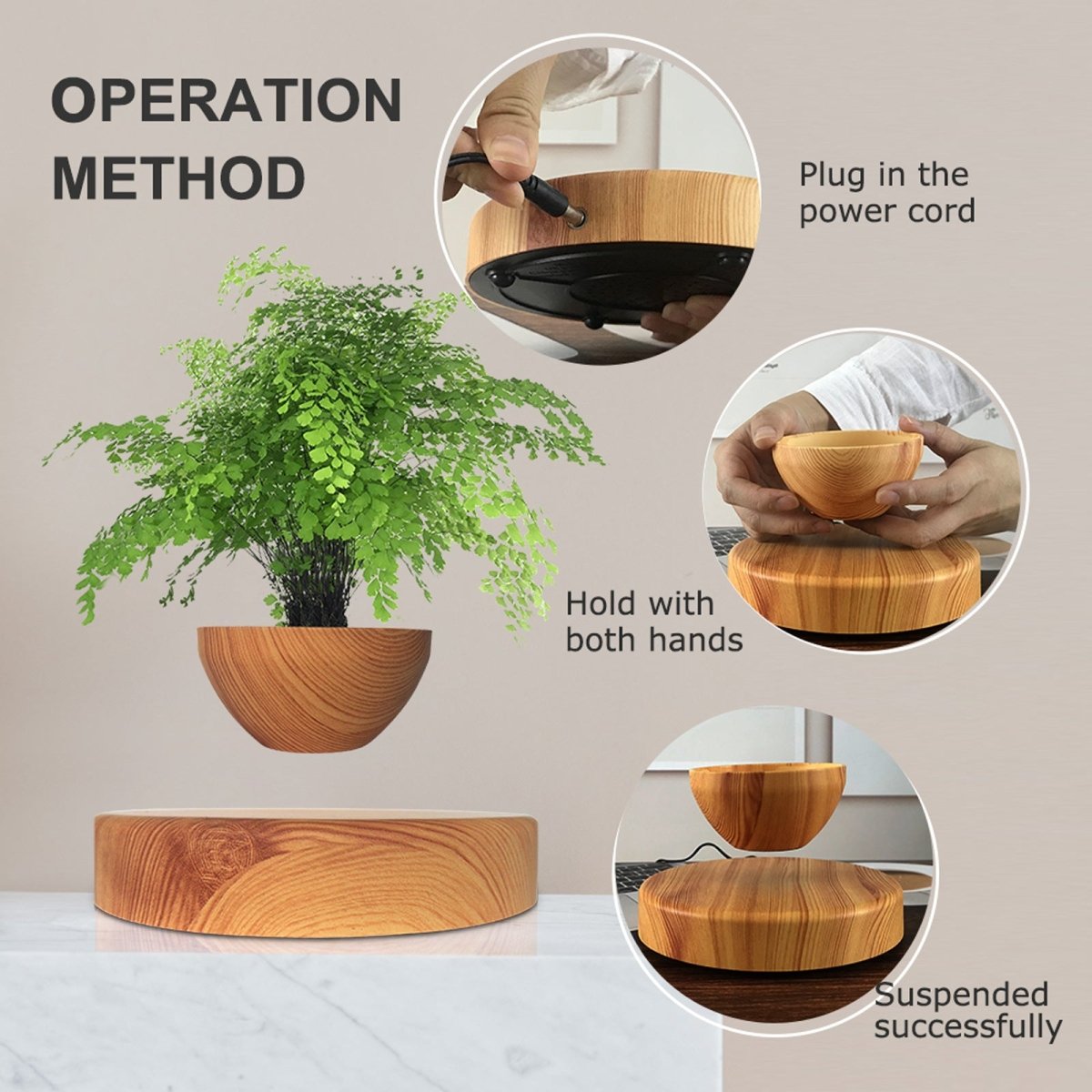 Wood - Grained Potted Plant Ornament - PandaLane